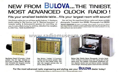 Jupiter Eight Transistor Radio Bulova Watch Corp.; Woodside Jupiter Eight Transistor Radio Bulova Watch Corp.; Woodside