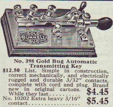 Gold Bug 398; Bunnell & Co., J.H.; (ID = 2055241) Morse+TTY