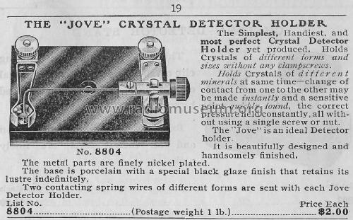 Jove Crystal Detector No. 8804; Bunnell & Co., J.H.; (ID = 2195202) Bauteil