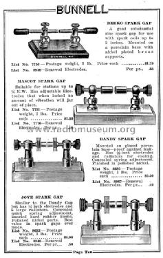 Jove Spark Gap List No. 8653; Bunnell & Co., J.H.; (ID = 992693) Amateur-D