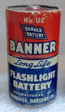 Banner Battery - Long Life - Flashlight Battery - 1½ Volts U2; Burgess Battery Co.; (ID = 1726824) A-courant