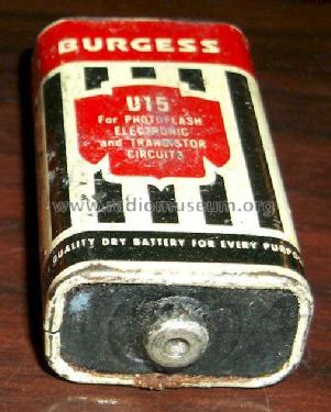 For Photoflash Electronic and Transistor Circuits - Quality Dry Battery For Every Purpose U15; Burgess Battery Co.; (ID = 1733094) A-courant