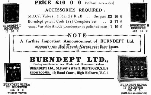 Burndept I Receiver ; Burndept Ltd. London (ID = 2428701) Radio