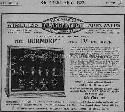 Burndept Ultra IV Receiver; Burndept Ltd. London (ID = 2101626) Radio