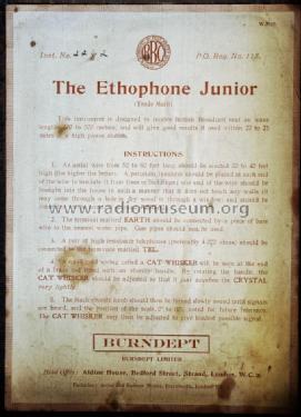The Ethophone Junior ; Burndept Ltd. London (ID = 1723466) Crystal