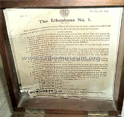 Ethophone No.1; Burndept Ltd. London (ID = 1511256) Cristallo