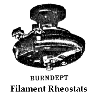Filament Rheostats ; Burndept Ltd. London (ID = 671807) Radio part