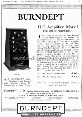 H.F. Amplifier Mark I No. 108; Burndept Ltd. London (ID = 2420710) mod-pre26