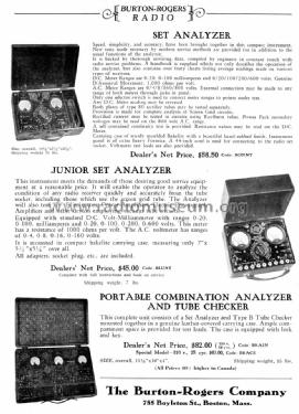 Set Analyzer ; Burton-Rogers (ID = 1094870) Equipment