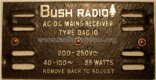 DAC10; Bush Radio; London (ID = 84677) Radio