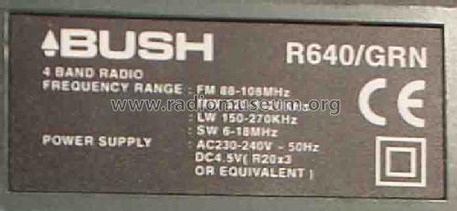 R640/GRN; Bush Radio; London (ID = 1241546) Radio