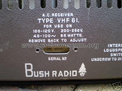 VHF61; Bush Radio; London (ID = 388352) Radio