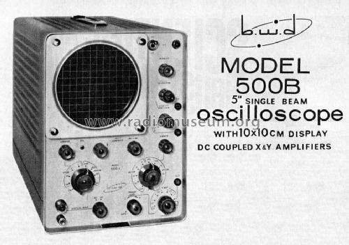 5' single beam oscilloscope 500B; BWD Electronics Pty (ID = 1426653) Equipment