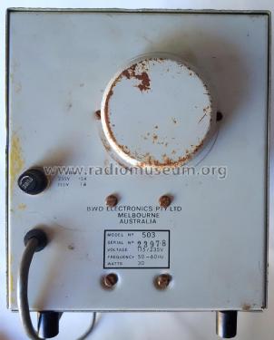 5' Single Beam Oscilloscope 503; BWD Electronics Pty (ID = 2443797) Equipment
