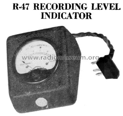 Recording Level Indicator R-47; Byer Industries Pty. (ID = 2512356) Equipment