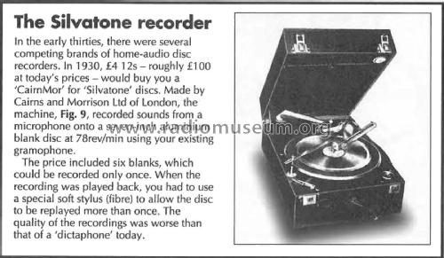 Silvatone Disc Recorder ; Cairmor & Silvatone (ID = 2932580) R-Player