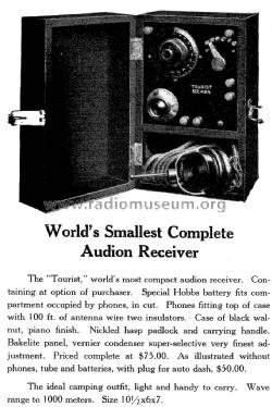 Tourist Audion Receiver ; California Radio (ID = 1404736) Radio