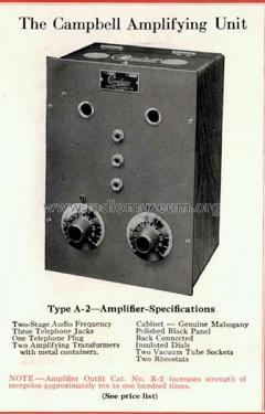 Campbell Amplifying Unit Type A-2; Campbell Electric Co (ID = 1897215) Ampl/Mixer
