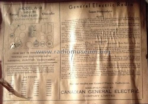 A-54; Canadian General (ID = 1939652) Radio