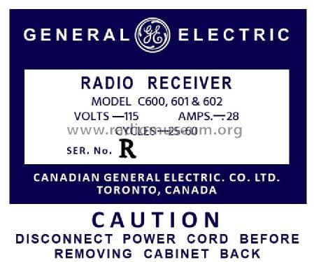C600; Canadian General (ID = 2922840) Radio