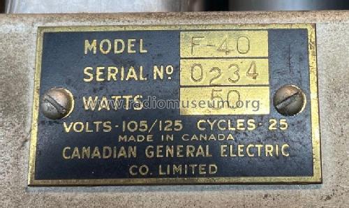 F-40 ; Canadian General (ID = 3073574) Radio