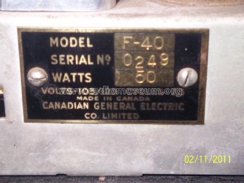 F-40 ; Canadian General (ID = 939367) Radio