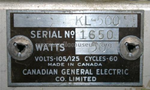 KL-500 ; Canadian General (ID = 1171184) Radio