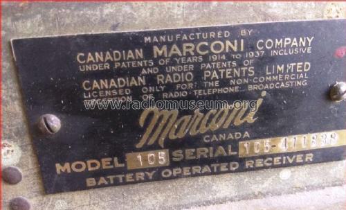 105 ; Canadian Marconi Co. (ID = 2662341) Radio