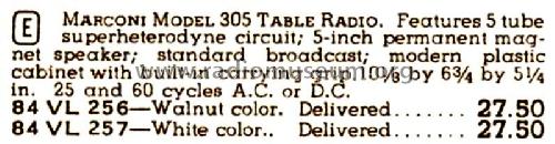 305 ; Canadian Marconi Co. (ID = 2179086) Radio