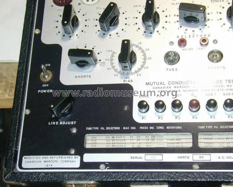 Dynamic mutual conductance Tube Tester MU-101; Canadian Marconi Co. (ID = 1399655) Equipment