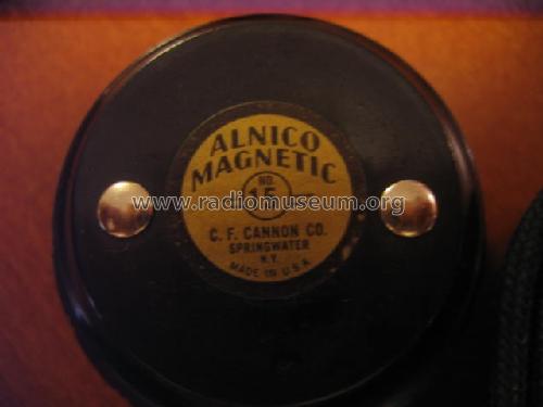 Alnico Magnetic No15 Radio Headset; Cannon, C.F.,Co., (ID = 618787) Speaker-P