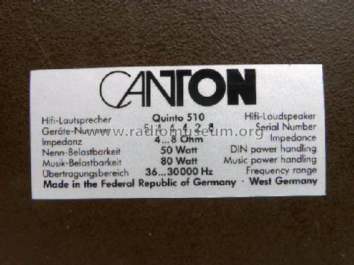 Quinto 510; Canton; Weilrod (ID = 1697592) Lautspr.-K