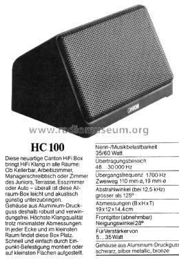 Universal HiFi Box HC 100; Canton; Weilrod (ID = 2242776) Speaker-P