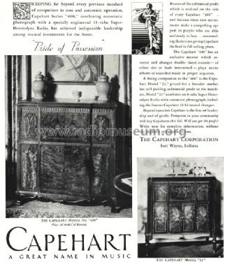 400D DeLuxe series & 1600D De Luxe plain cabinet general, samples & unknown; Capehart Corp.; Fort (ID = 1297994) Radio