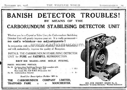 Stabilizing Detector Unit ; Carborundum Company (ID = 1586032) Radio part