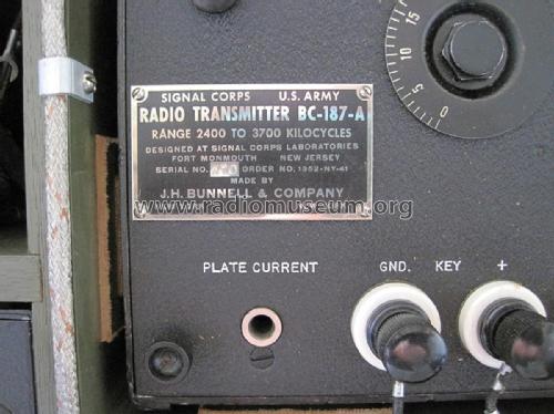 Radio Transmitter BC-187-A; Bunnell & Co., J.H.; (ID = 2258314) Military