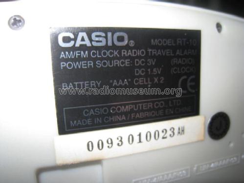 AM/FM Clock Radio Travel Alarm RT-10; CASIO Computer Co., (ID = 1762374) Radio