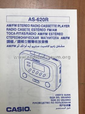 AM/FM Stereo Radio Cassette Player AS-620R; CASIO Computer Co., (ID = 2313454) Radio