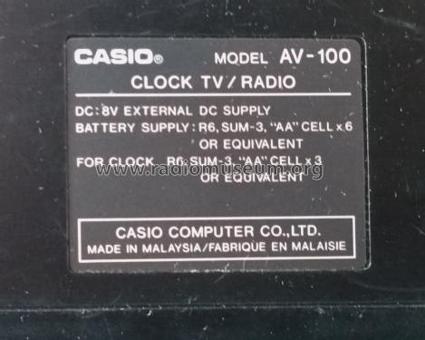 FM/AM 2 Band Radio Clock Television / LCD Colour Television AV-100; CASIO Computer Co., (ID = 1964709) TV Radio