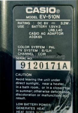 LCD Color Television EV-510N; CASIO Computer Co., (ID = 3021672) Televisión