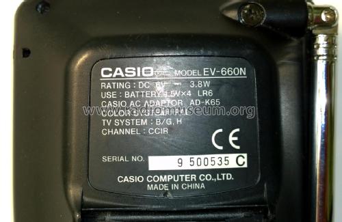 LCD Color Television EV-660N; CASIO Computer Co., (ID = 2004470) Televisión