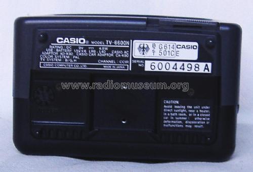 LCD Color Television TV-6600N; CASIO Computer Co., (ID = 1915650) Televisore