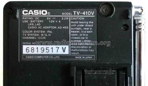 LCD Pocket Color Television TV-410 V; CASIO Computer Co., (ID = 1921248) Télévision