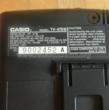 LCD Pocket Color Television TV-475W; CASIO Computer Co., (ID = 1819216) Television