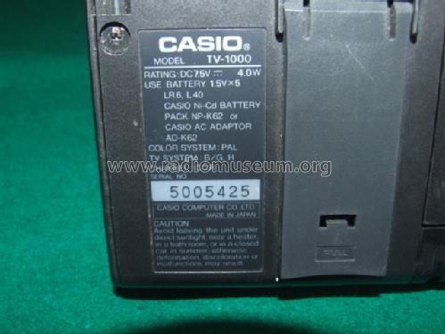 Pocket Color Television TV-1000; CASIO Computer Co., (ID = 1586129) Fernseh-E