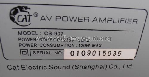 AV Surround Integrated Amplifier CS-907; Cat Electric Sound (ID = 1828988) Ampl/Mixer