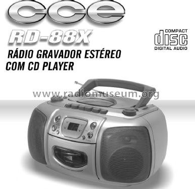 Radio gravador estéreo com CD player RD-88X; CCE - Indústria e (ID = 2658630) Radio