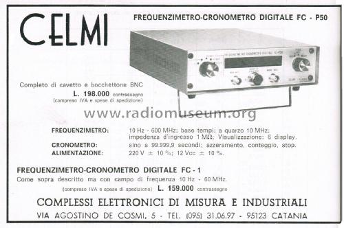 Frequenzimetro-Cronometro Digitale FC - P50; Celmi, Complesssi (ID = 2746859) Ausrüstung