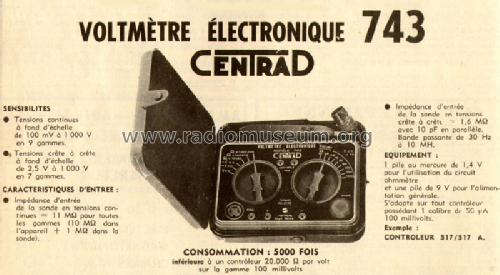 Millivoltmètre 743; Centrad; Annecy (ID = 495922) Equipment