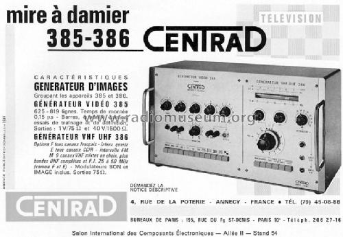 Mire a Damier Generateur 385 & 386; Centrad; Annecy (ID = 387666) Equipment